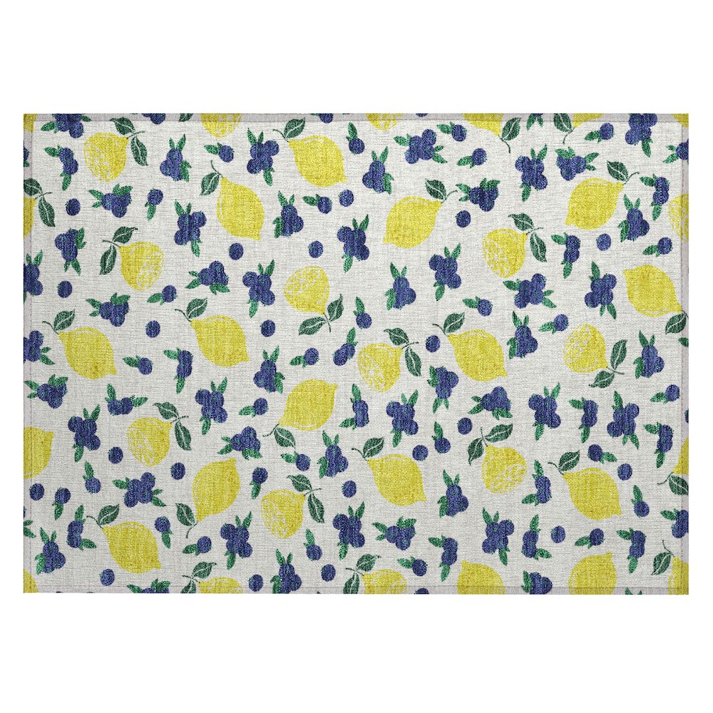 Machine Washable Indoor/Outdoor Chantille ACN2354 Ivory 1'8" x 2'6" Rug. Picture 1
