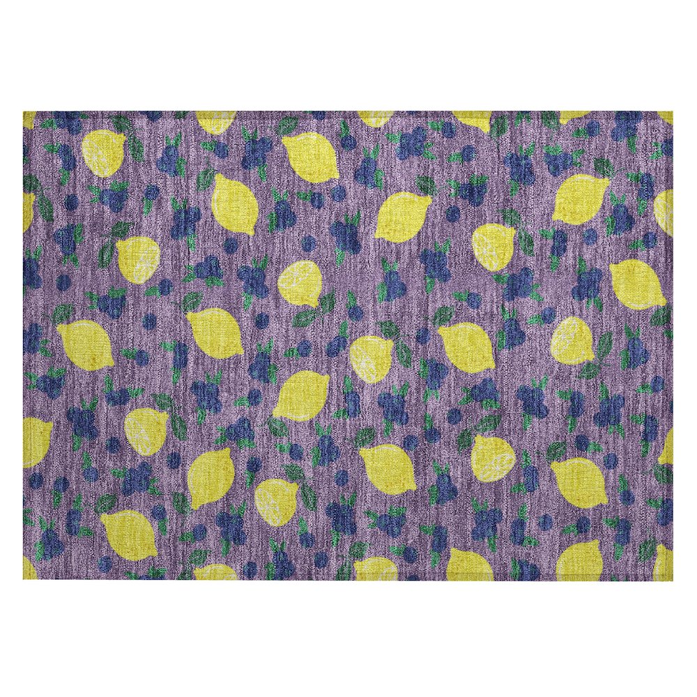 Machine Washable Indoor/Outdoor Chantille ACN2354 Purple 1'8" x 2'6" Rug. Picture 1