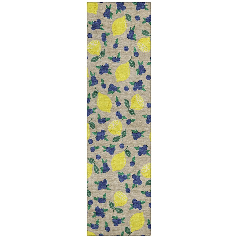 Machine Washable Indoor/Outdoor Chantille ACN2354 Ivory 2'3" x 7'6" Runner Rug. Picture 1