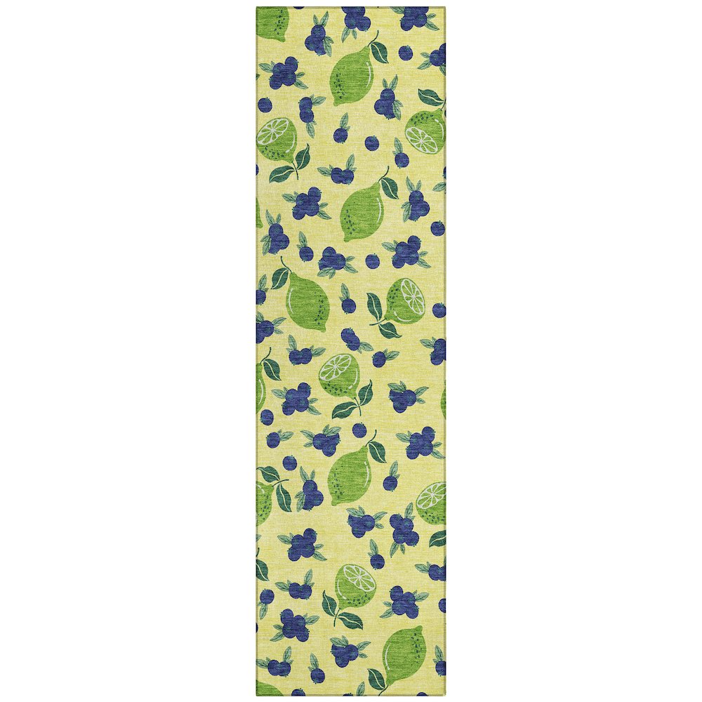 Machine Washable Indoor/Outdoor Chantille ACN2354 Gold 2'3" x 7'6" Runner Rug. Picture 1