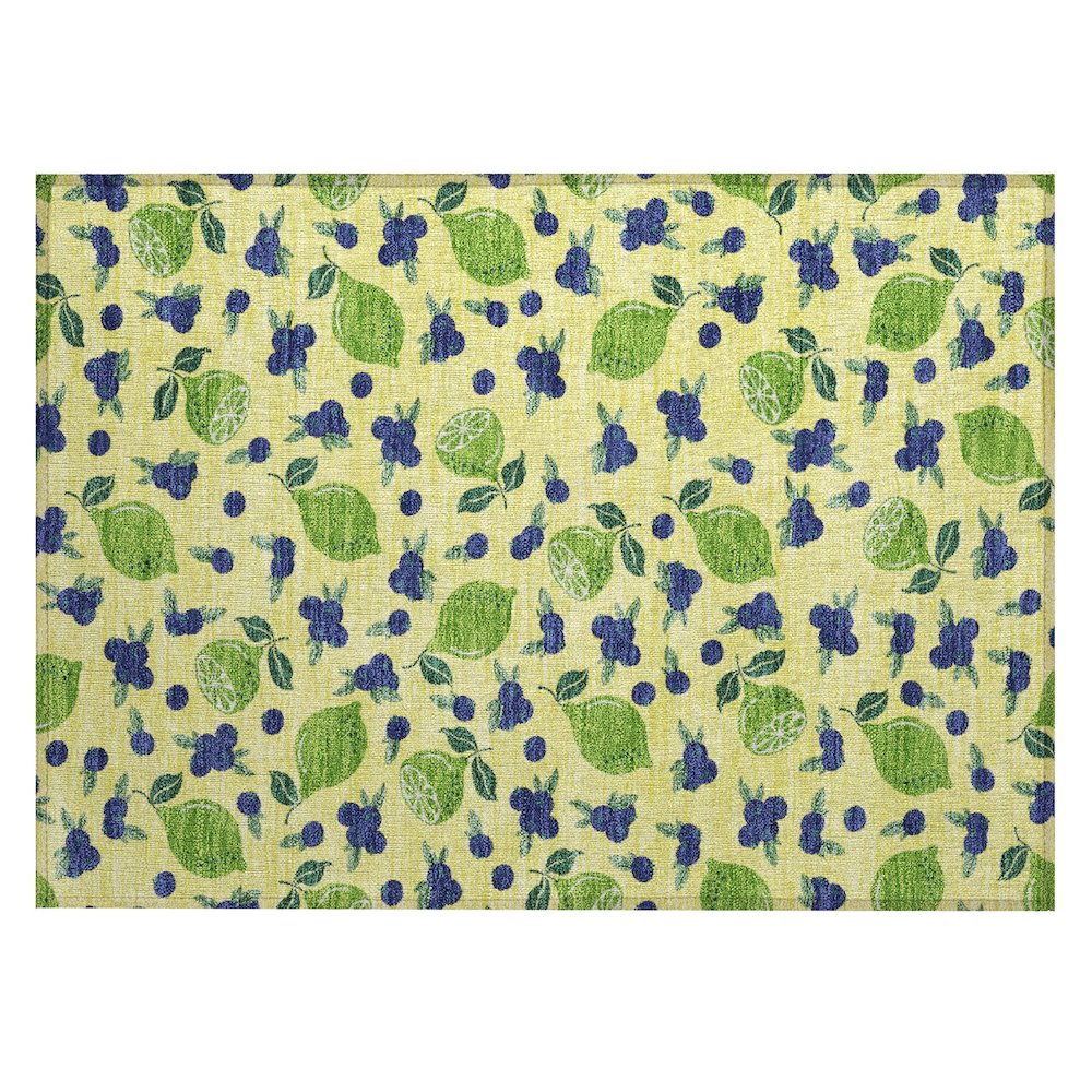Machine Washable Indoor/Outdoor Chantille ACN2354 Gold 1'8" x 2'6" Rug. Picture 1