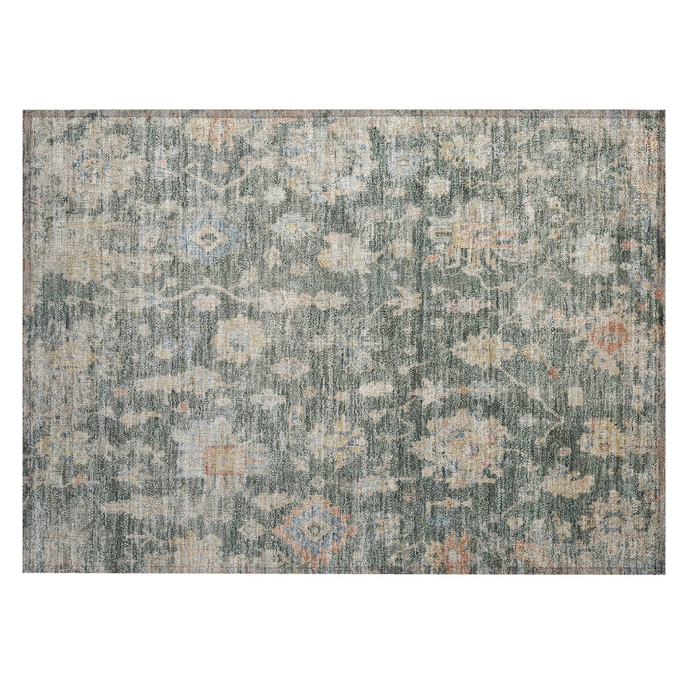 Machine Washable Indoor/Outdoor Chantille ACN2355 Green 1'8" x 2'6" Rug. Picture 1