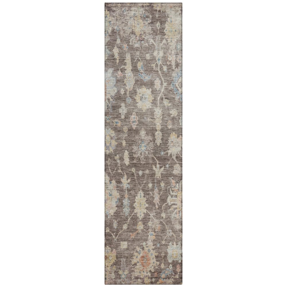 Machine Washable Indoor/Outdoor Chantille ACN2355 Brown 2'3" x 7'6" Runner Rug. Picture 1