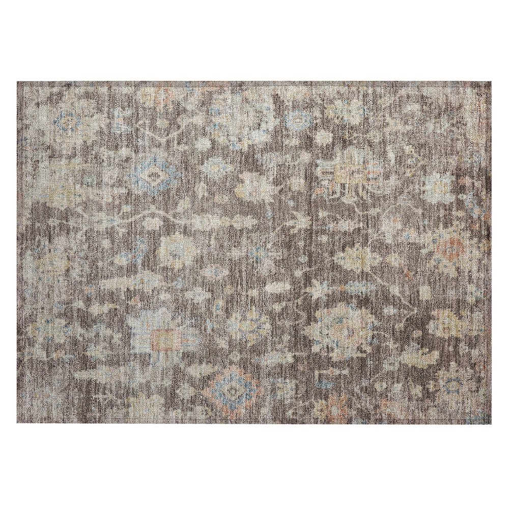 Machine Washable Indoor/Outdoor Chantille ACN2355 Brown 1'8" x 2'6" Rug. Picture 1