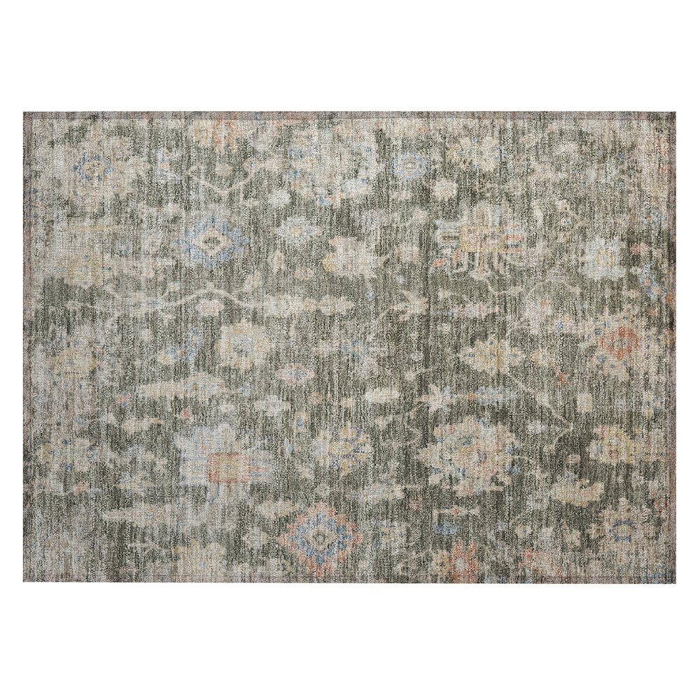 Machine Washable Indoor/Outdoor Chantille ACN2355 Green 1'8" x 2'6" Rug. Picture 1