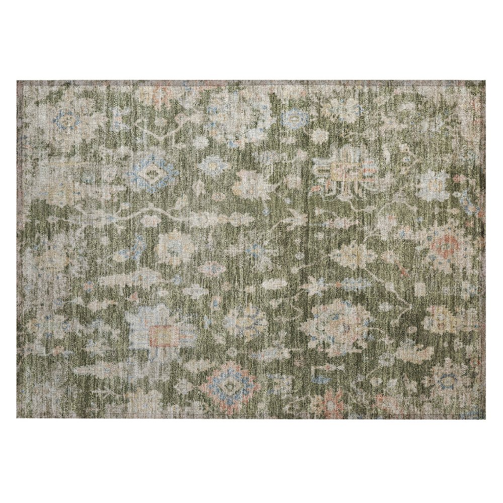 Machine Washable Indoor/Outdoor Chantille ACN2355 Green 1'8" x 2'6" Rug. Picture 1