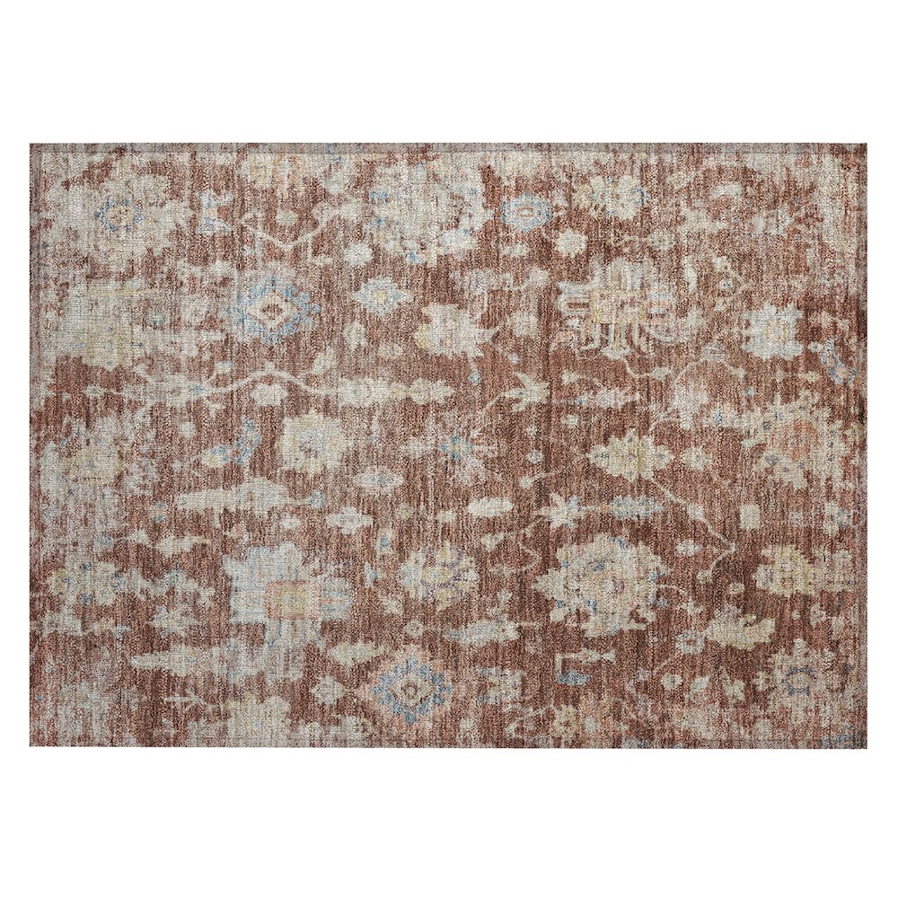 Machine Washable Indoor/Outdoor Chantille ACN2355 Orange 1'8" x 2'6" Rug. Picture 1