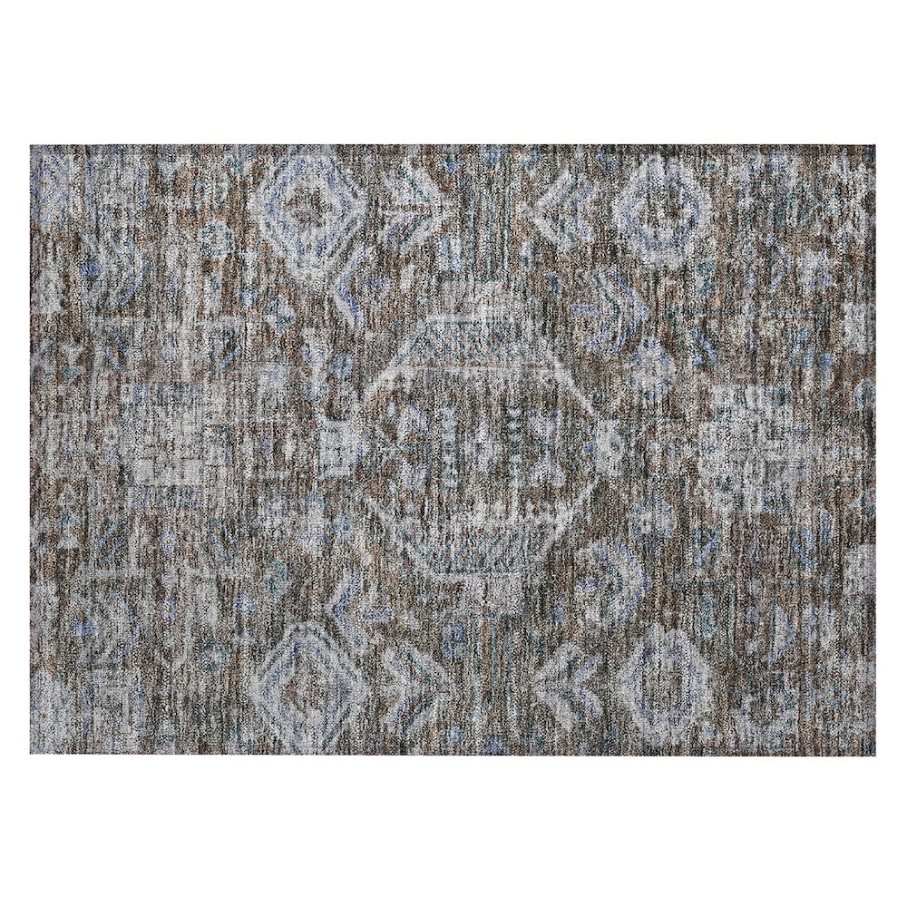 Machine Washable Indoor/Outdoor Chantille ACN2356 Brown 1'8" x 2'6" Rug. Picture 1