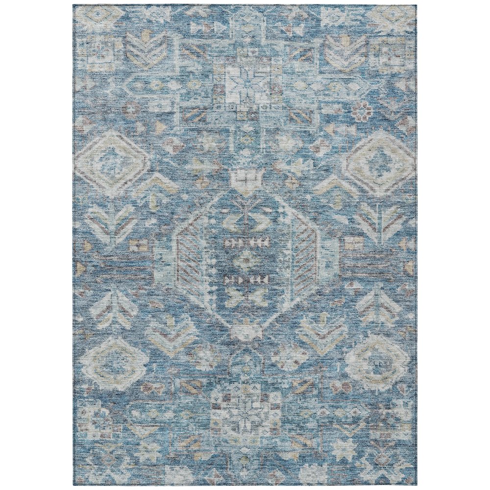 Machine Washable Indoor/Outdoor Chantille ACN2356 Blue 2'6" x 3'10" Rug. Picture 1