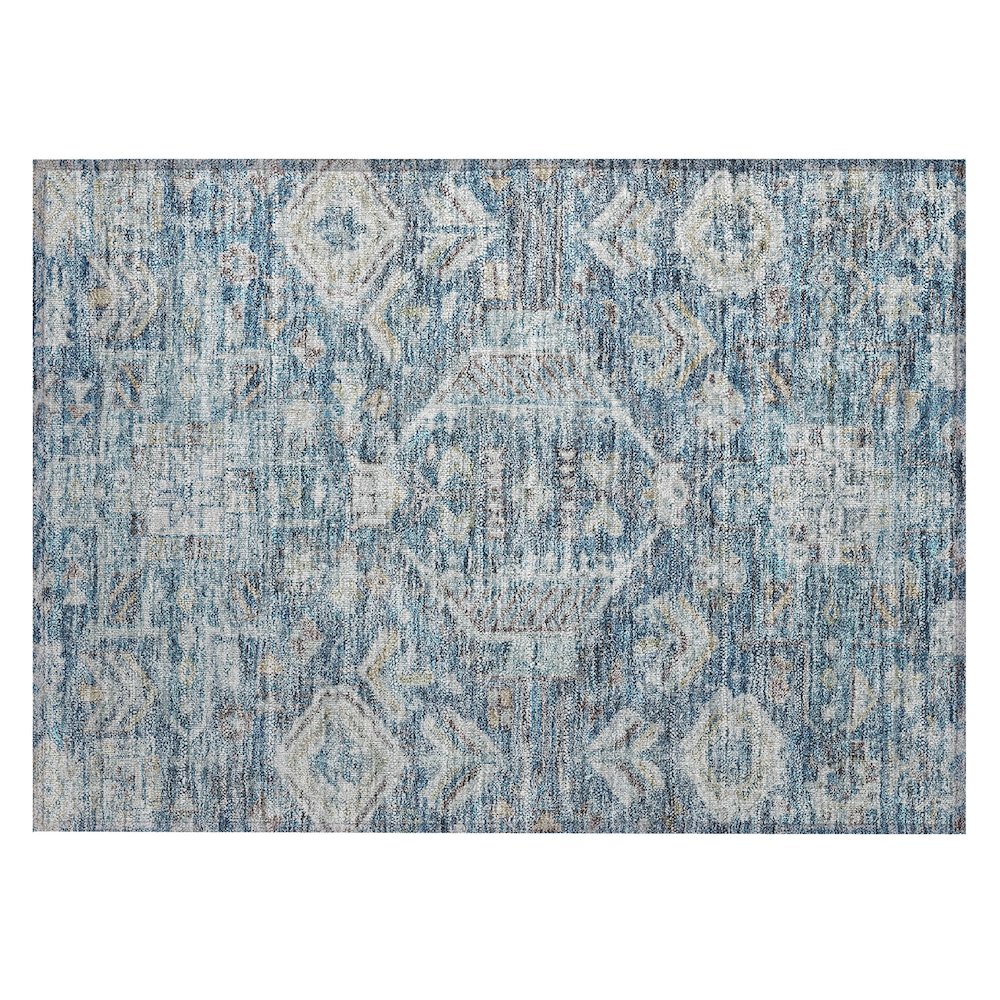 Machine Washable Indoor/Outdoor Chantille ACN2356 Blue 1'8" x 2'6" Rug. Picture 1