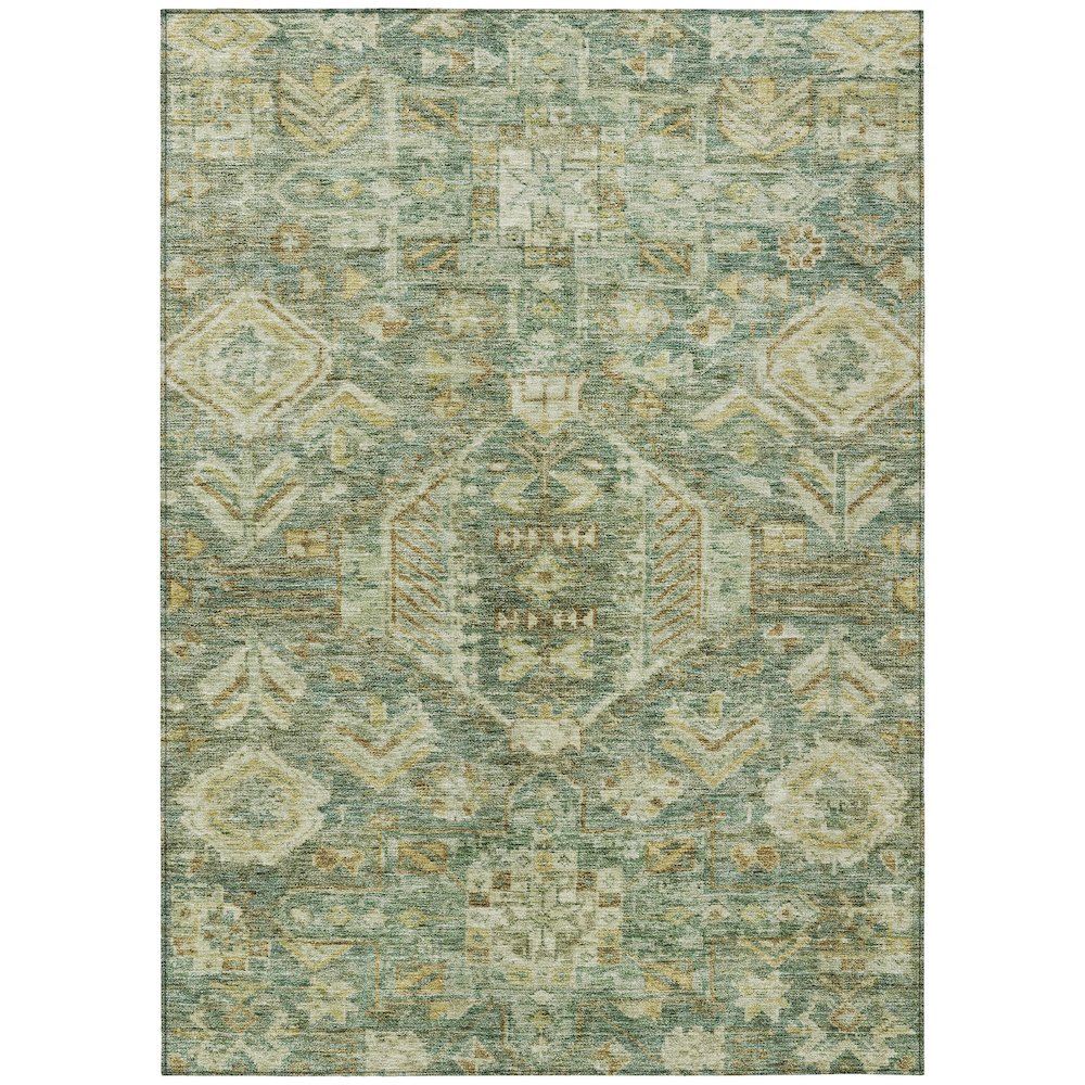 Machine Washable Indoor/Outdoor Chantille ACN2356 Green 2'6" x 3'10" Rug. Picture 1