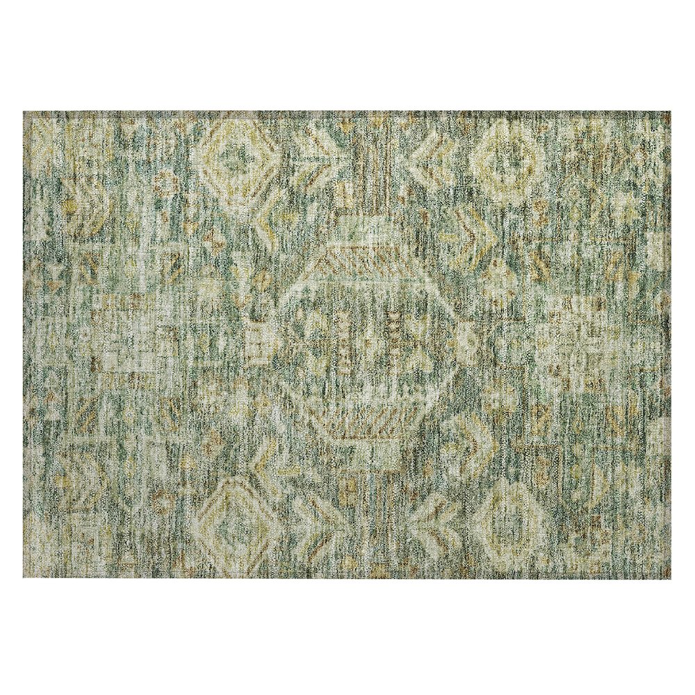 Machine Washable Indoor/Outdoor Chantille ACN2356 Green 1'8" x 2'6" Rug. Picture 1