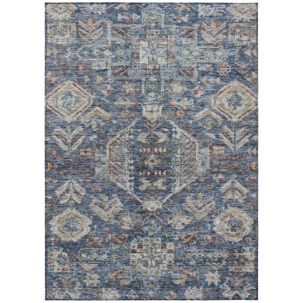 Machine Washable Indoor/Outdoor Chantille ACN2356 Blue 2'6" x 3'10" Rug. Picture 1