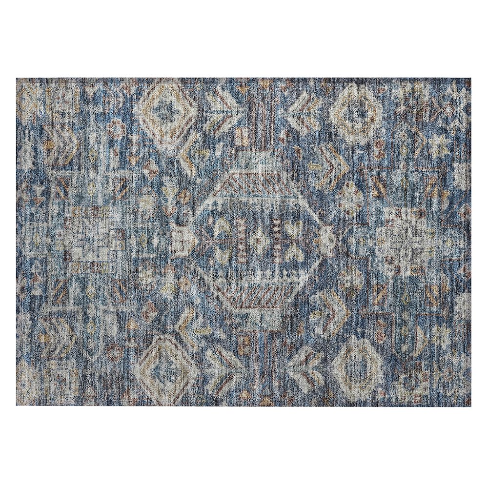 Machine Washable Indoor/Outdoor Chantille ACN2356 Blue 1'8" x 2'6" Rug. Picture 1
