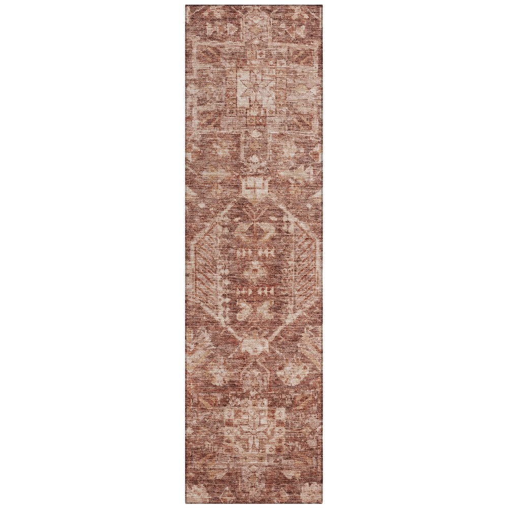 Machine Washable Indoor/Outdoor Chantille ACN2356 Orange 2'3" x 7'6" Runner Rug. Picture 1