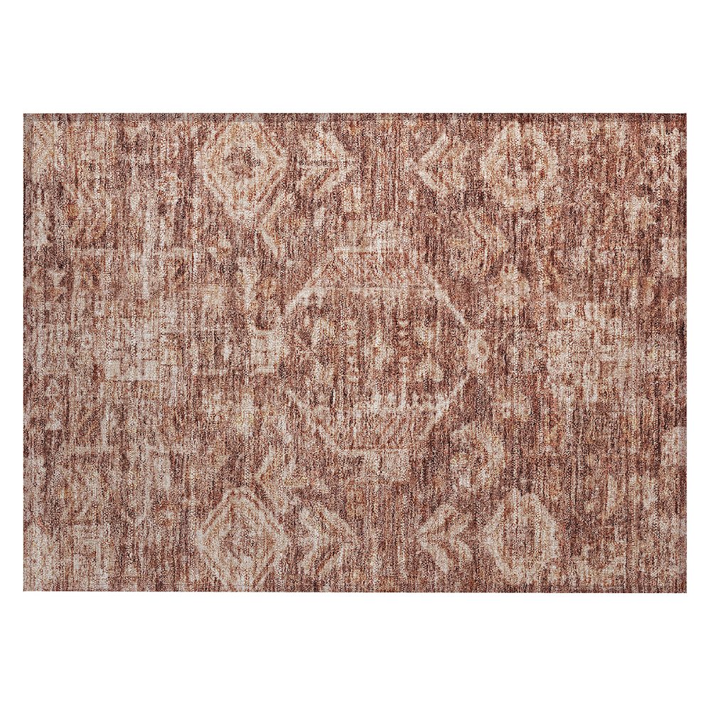 Machine Washable Indoor/Outdoor Chantille ACN2356 Orange 1'8" x 2'6" Rug. Picture 1