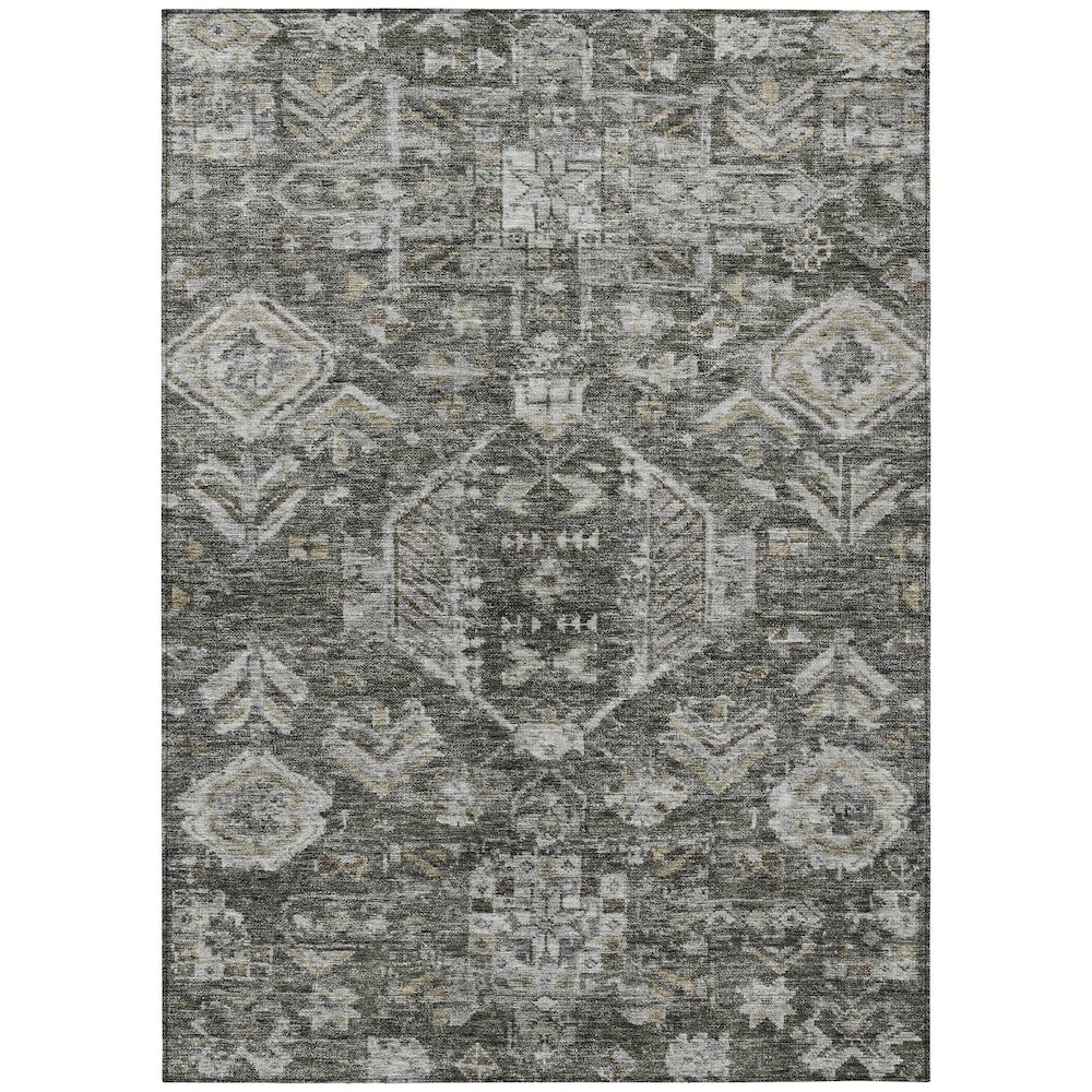 Machine Washable Indoor/Outdoor Chantille ACN2356 Gray 2'6" x 3'10" Rug. Picture 1