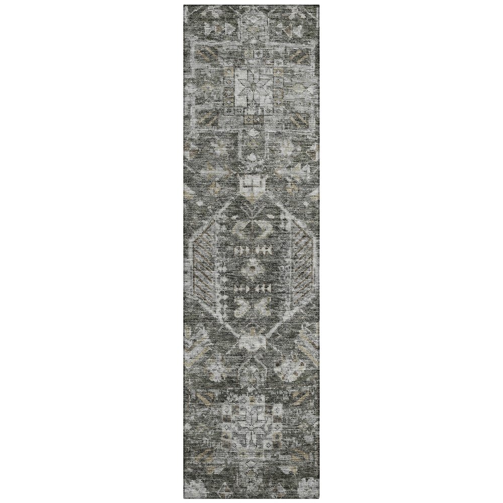 Machine Washable Indoor/Outdoor Chantille ACN2356 Gray 2'3" x 7'6" Runner Rug. Picture 1