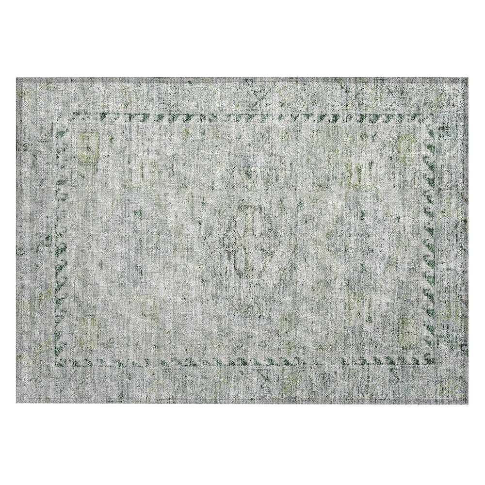 Machine Washable Indoor/Outdoor Chantille ACN2357 Green 1'8" x 2'6" Rug. Picture 1