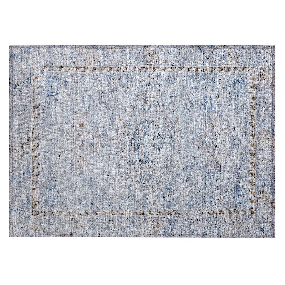 Machine Washable Indoor/Outdoor Chantille ACN2357 Blue 1'8" x 2'6" Rug. Picture 1
