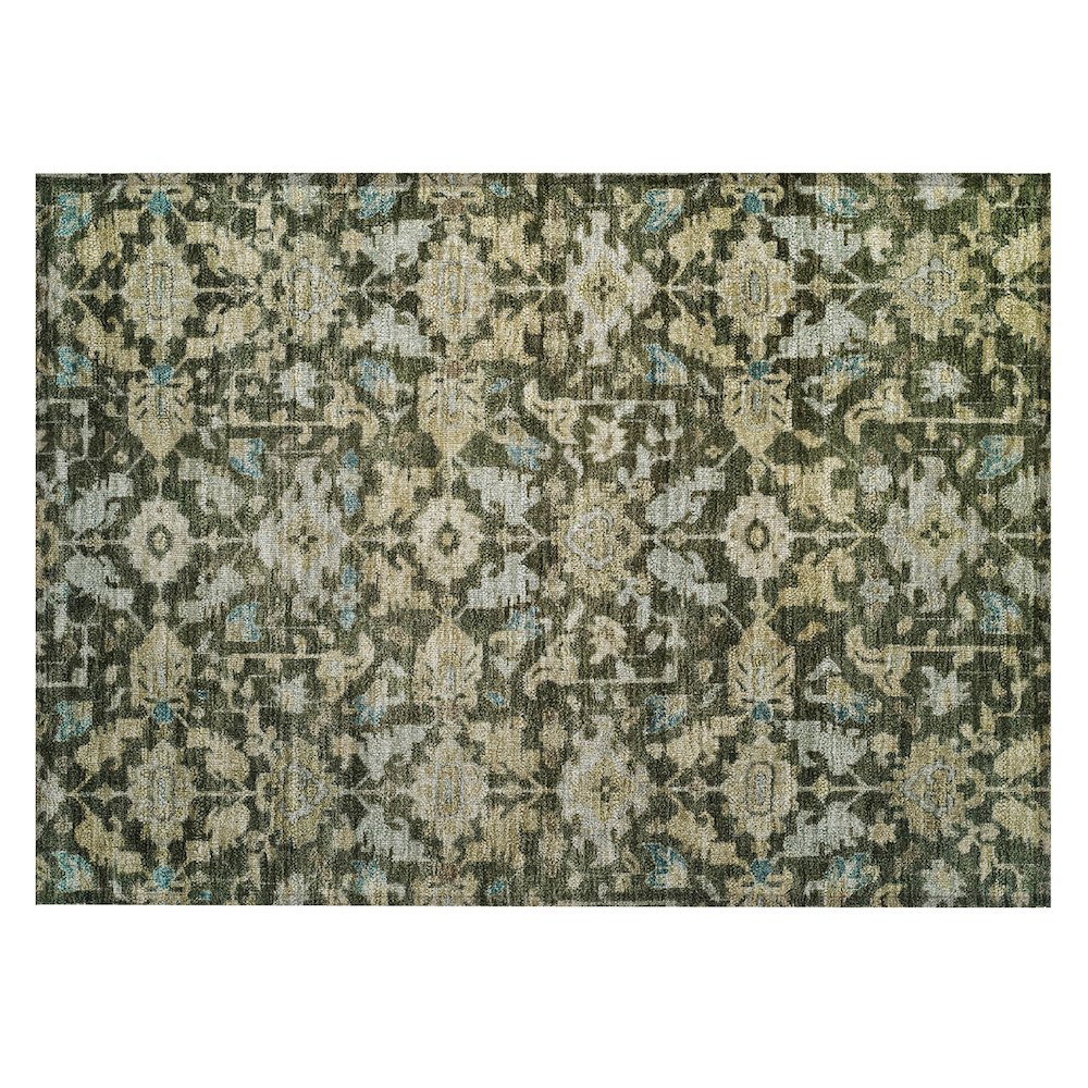 Machine Washable Indoor/Outdoor Chantille ACN2358 Green 1'8" x 2'6" Rug. Picture 1