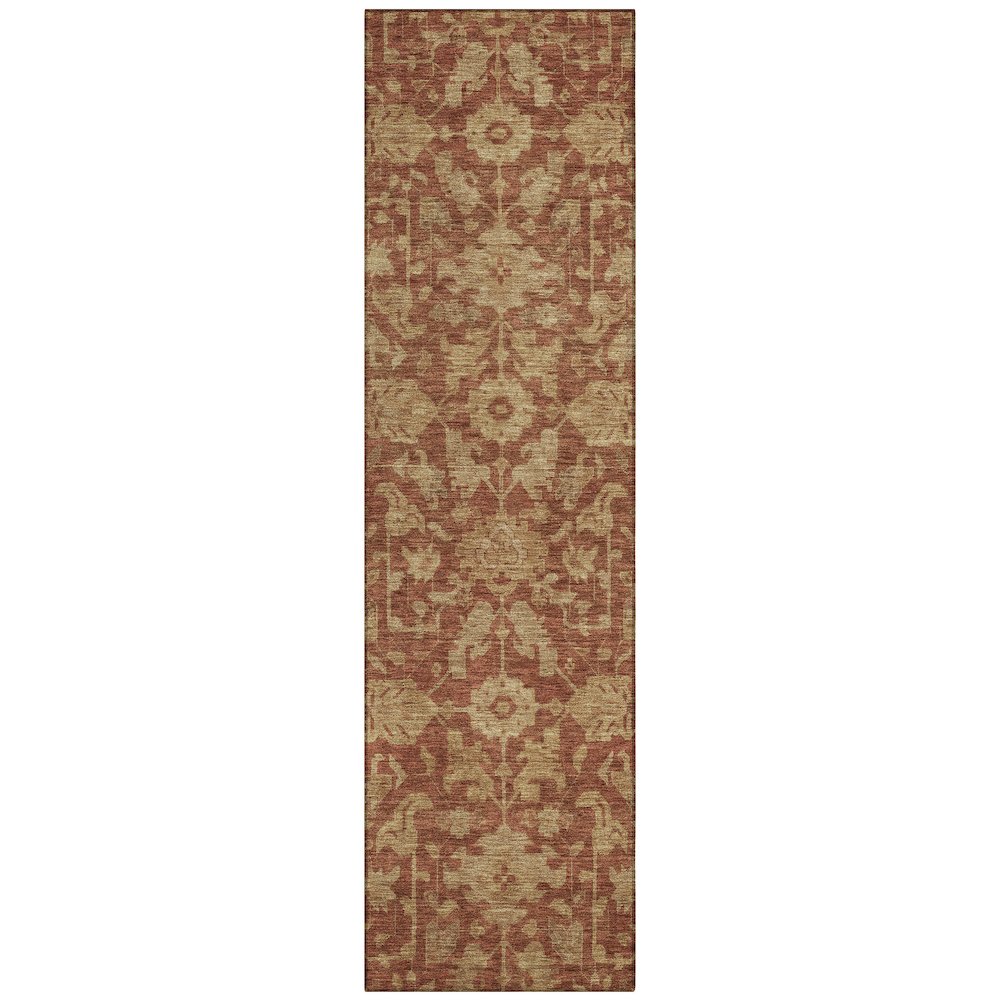 Machine Washable Indoor/Outdoor Chantille ACN2358 Orange 2'3" x 7'6" Runner Rug. Picture 1