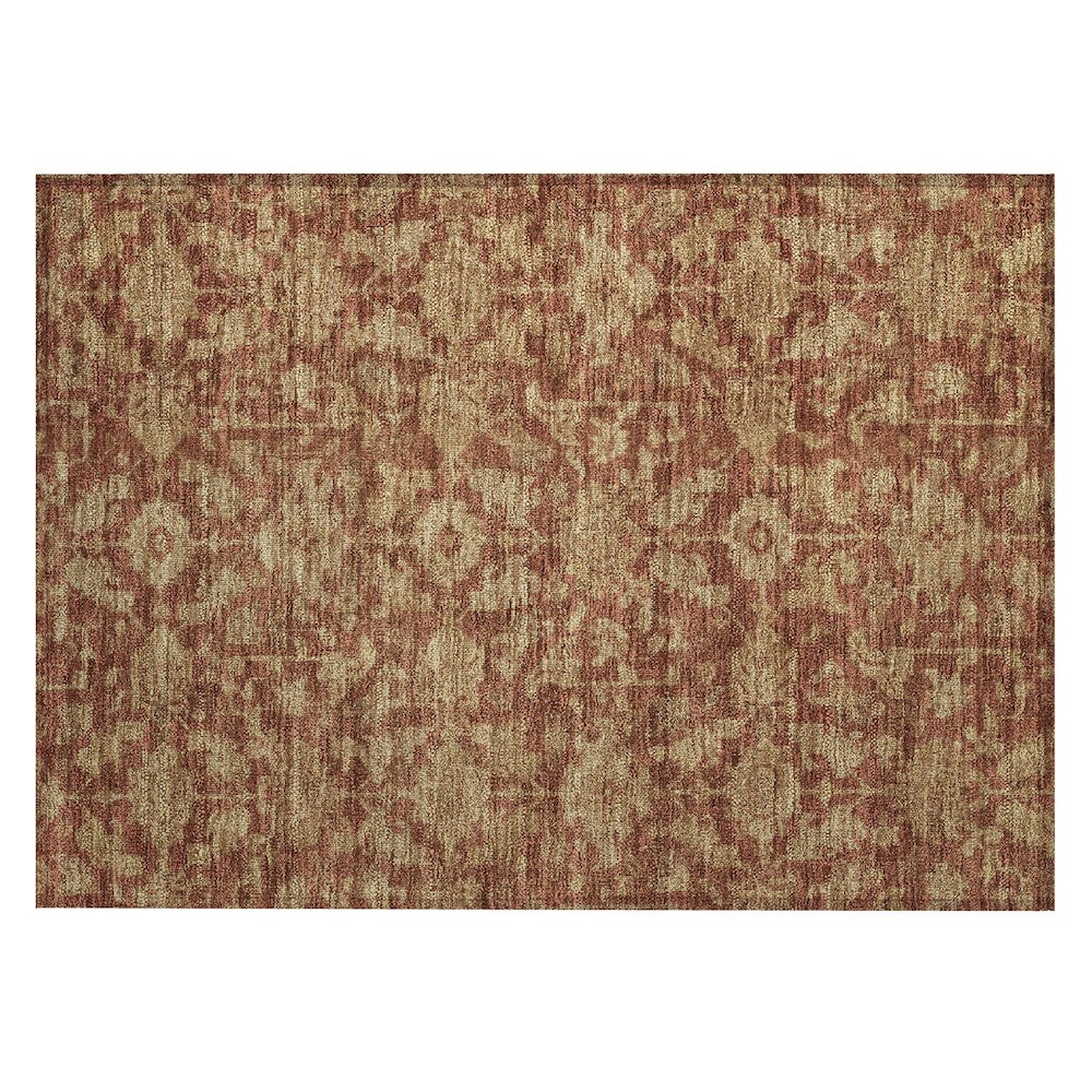 Machine Washable Indoor/Outdoor Chantille ACN2358 Orange 1'8" x 2'6" Rug. Picture 1