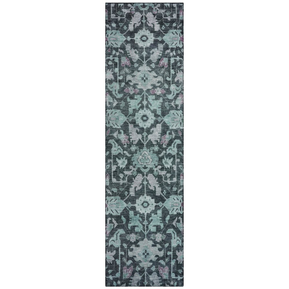 Machine Washable Indoor/Outdoor Chantille ACN2358 Teal 2'3" x 7'6" Runner Rug. Picture 1