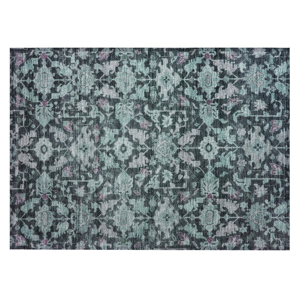 Machine Washable Indoor/Outdoor Chantille ACN2358 Teal 1'8" x 2'6" Rug. Picture 1