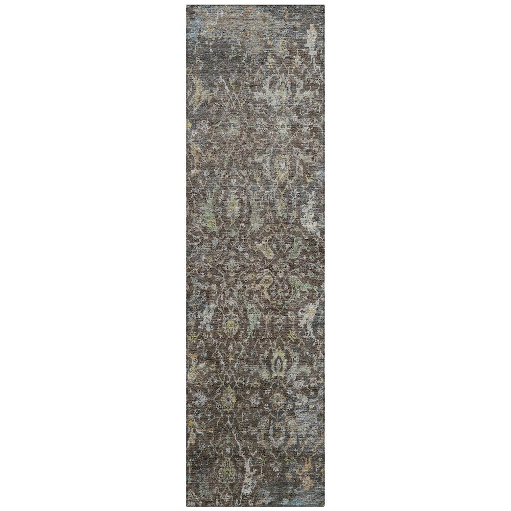 Machine Washable Indoor/Outdoor Chantille ACN2359 Brown 2'3" x 7'6" Runner Rug. Picture 1