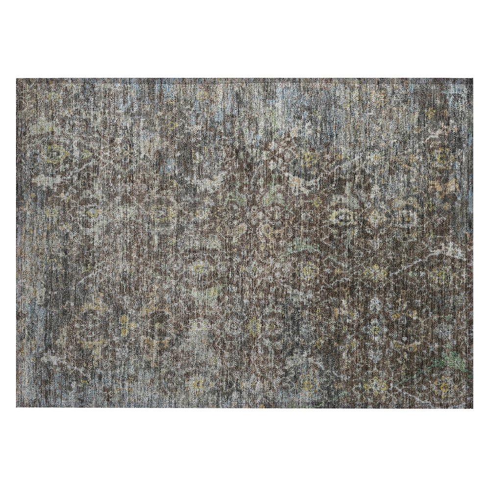 Machine Washable Indoor/Outdoor Chantille ACN2359 Brown 1'8" x 2'6" Rug. Picture 1