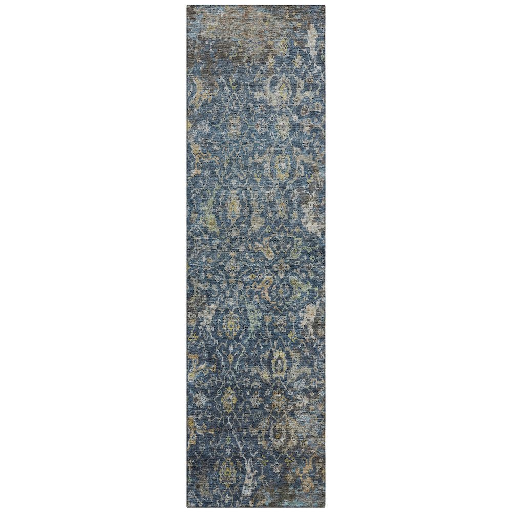 Machine Washable Indoor/Outdoor Chantille ACN2359 Blue 2'3" x 7'6" Runner Rug. Picture 1
