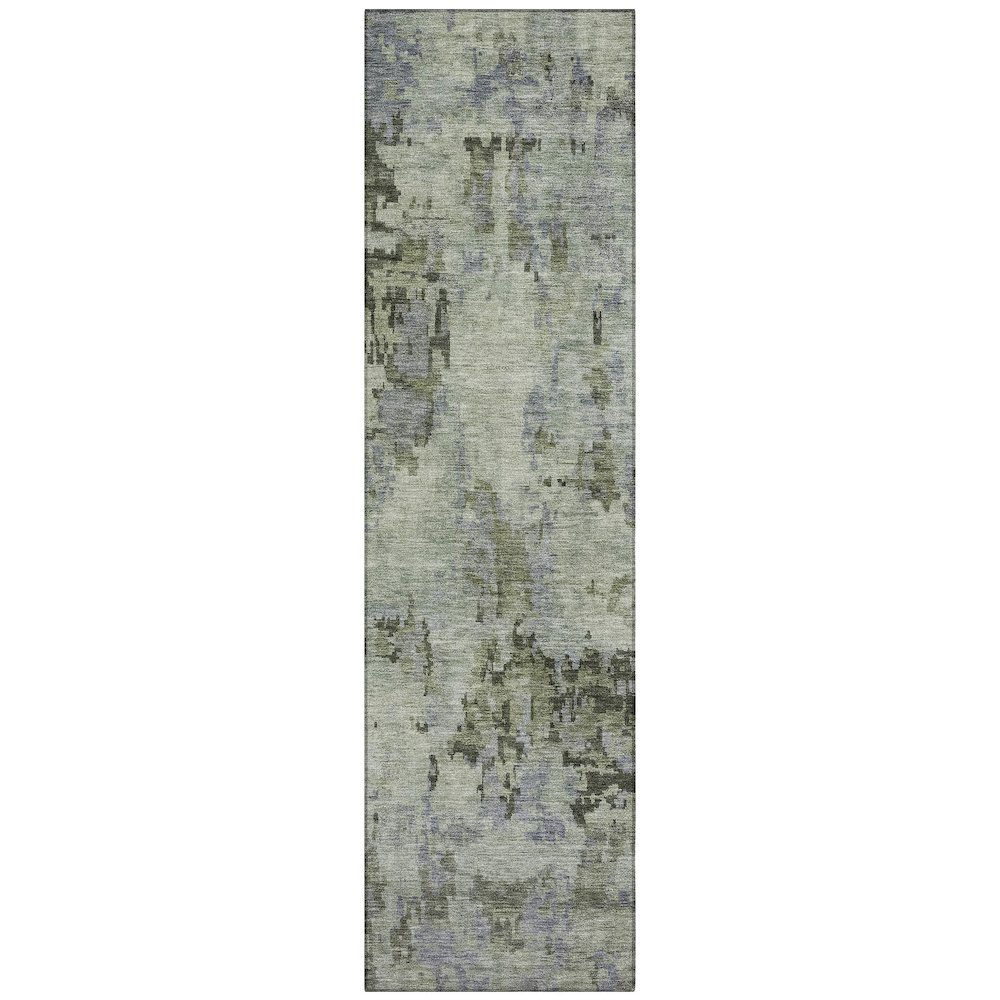 Machine Washable Indoor/Outdoor Chantille ACN2360 Green 2'3" x 7'6" Runner Rug. Picture 1