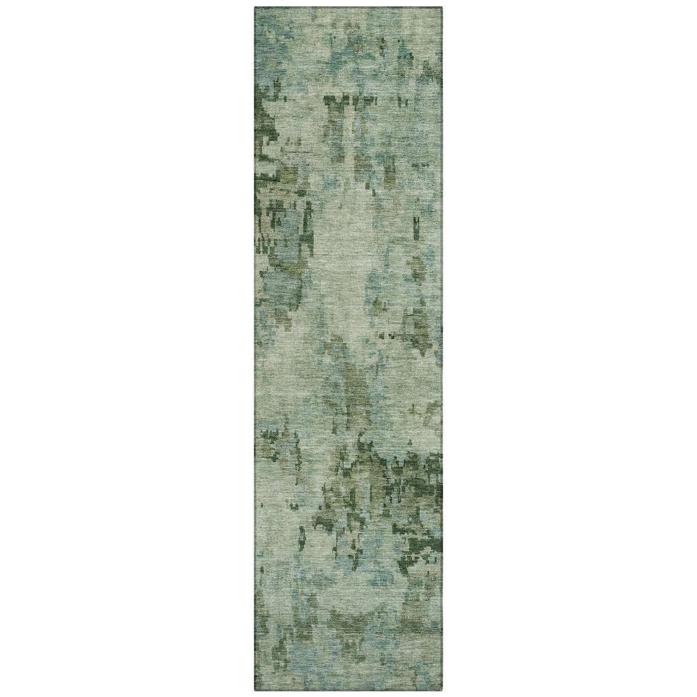 Machine Washable Indoor/Outdoor Chantille ACN2360 Green 2'3" x 7'6" Runner Rug. Picture 1