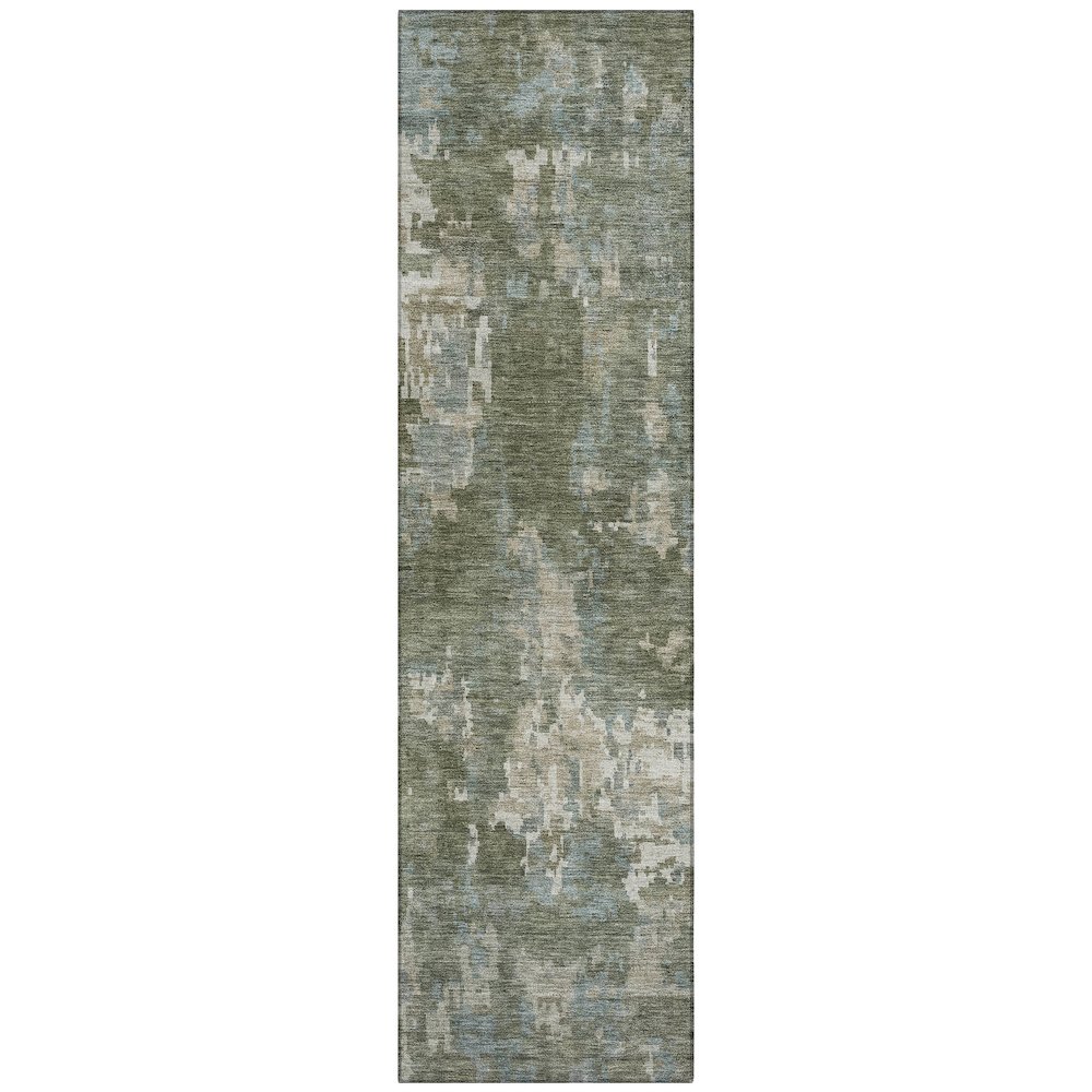 Machine Washable Indoor/Outdoor Chantille ACN2361 Green 2'3" x 7'6" Runner Rug. Picture 1
