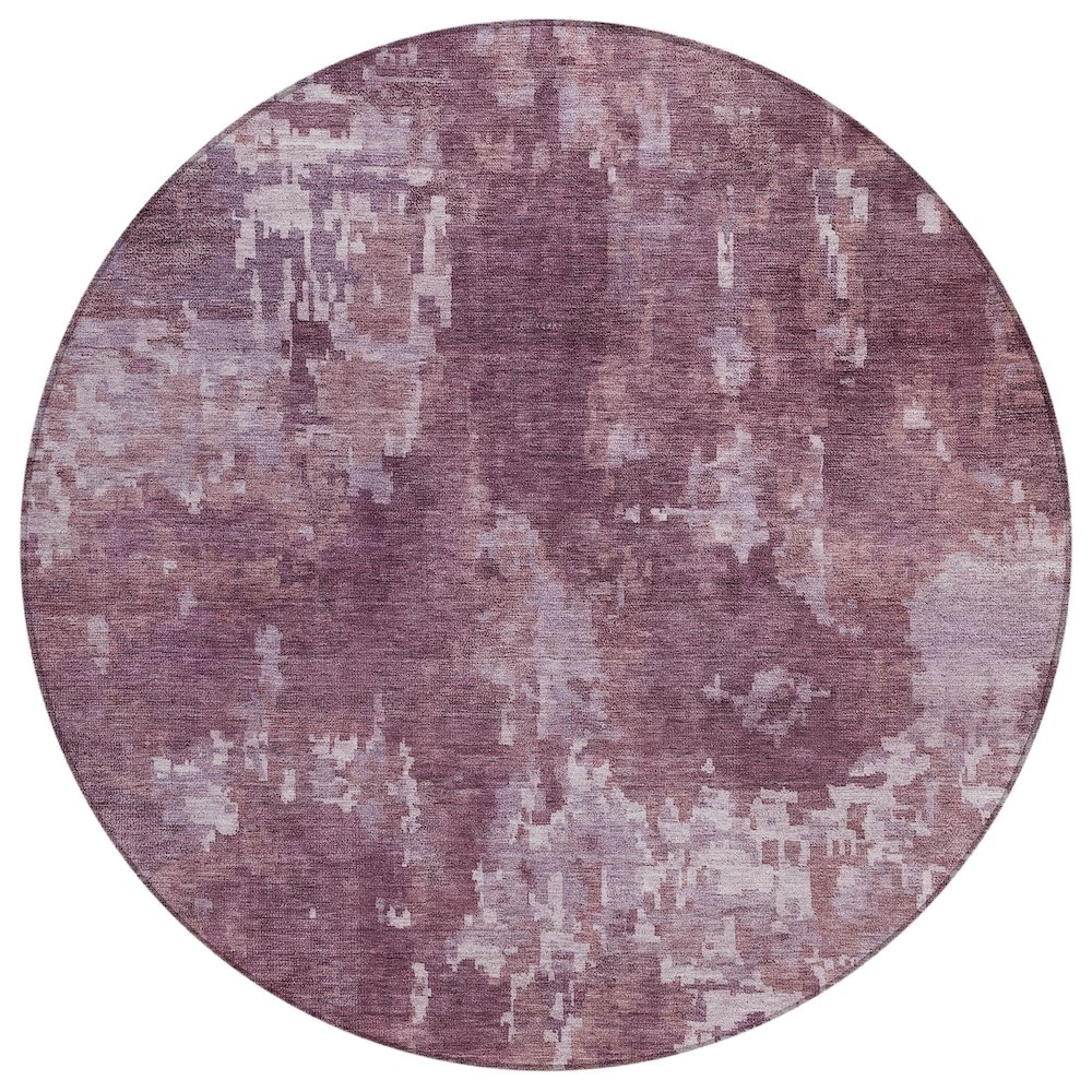 Machine Washable Indoor/Outdoor Chantille ACN2361 Red 8' x 8' Round Rug. Picture 1