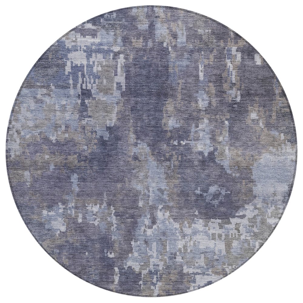 Machine Washable Indoor/Outdoor Chantille ACN2361 Purple 8' x 8' Round Rug. Picture 1