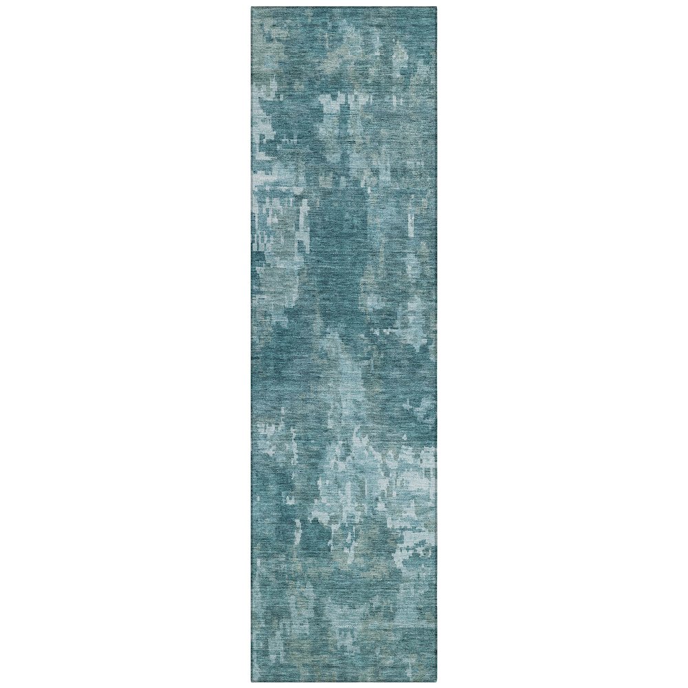 Machine Washable Indoor/Outdoor Chantille ACN2361 Teal 2'3" x 7'6" Runner Rug. Picture 1