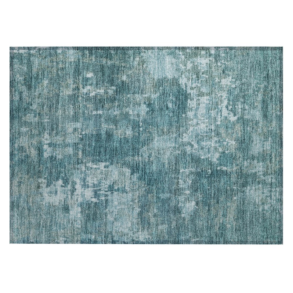 Machine Washable Indoor/Outdoor Chantille ACN2361 Teal 1'8" x 2'6" Rug. Picture 1