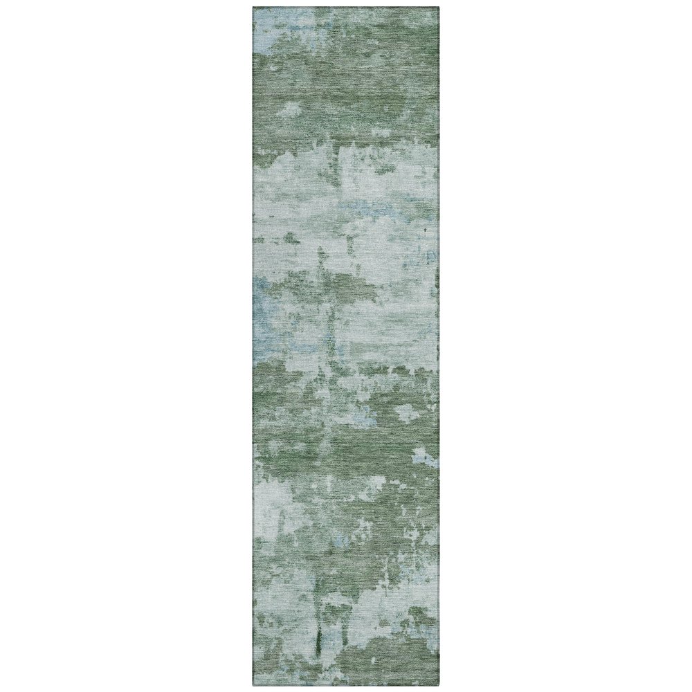 Machine Washable Indoor/Outdoor Chantille ACN2362 Green 2'3" x 7'6" Runner Rug. Picture 1