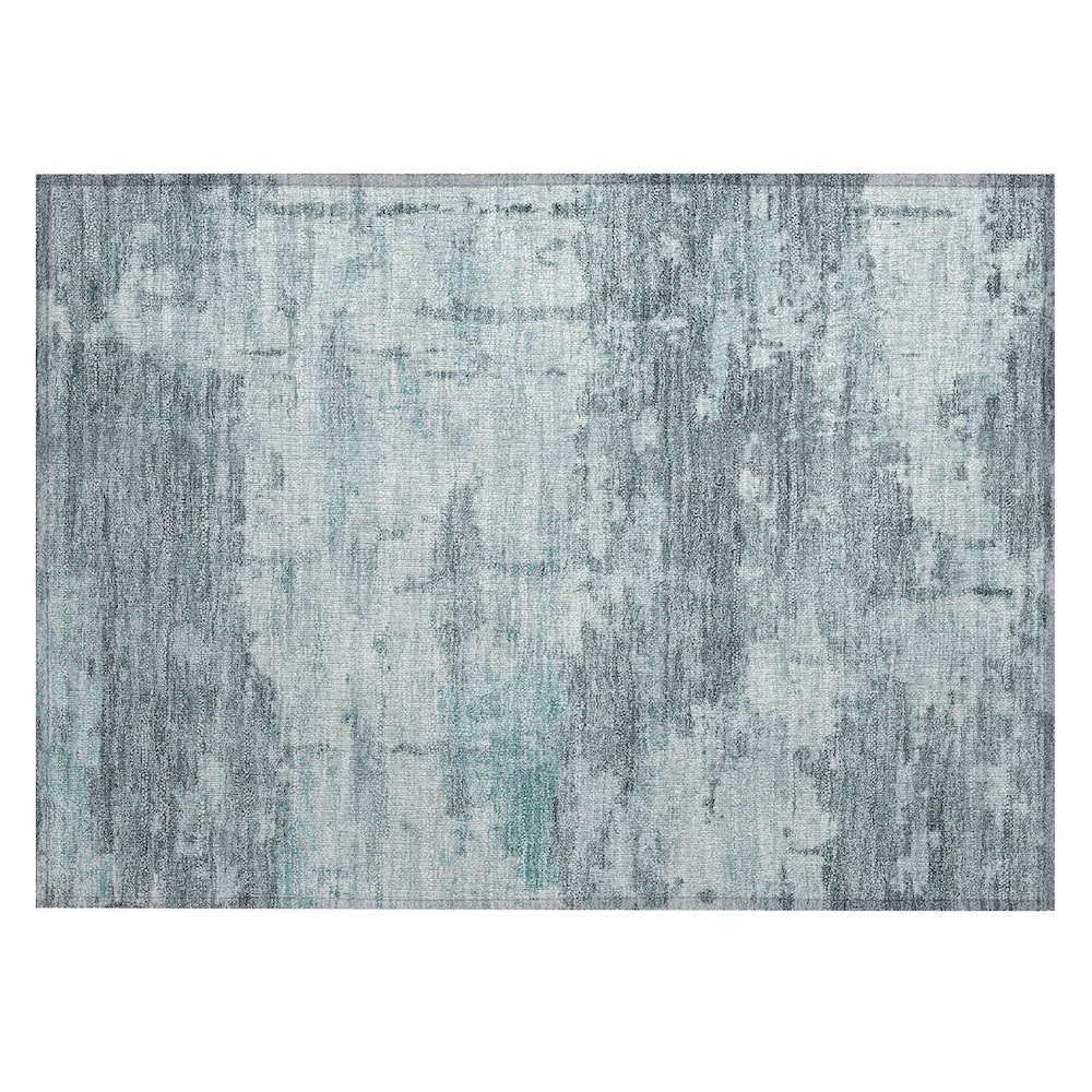 Machine Washable Indoor/Outdoor Chantille ACN2362 Teal 1'8" x 2'6" Rug. Picture 1