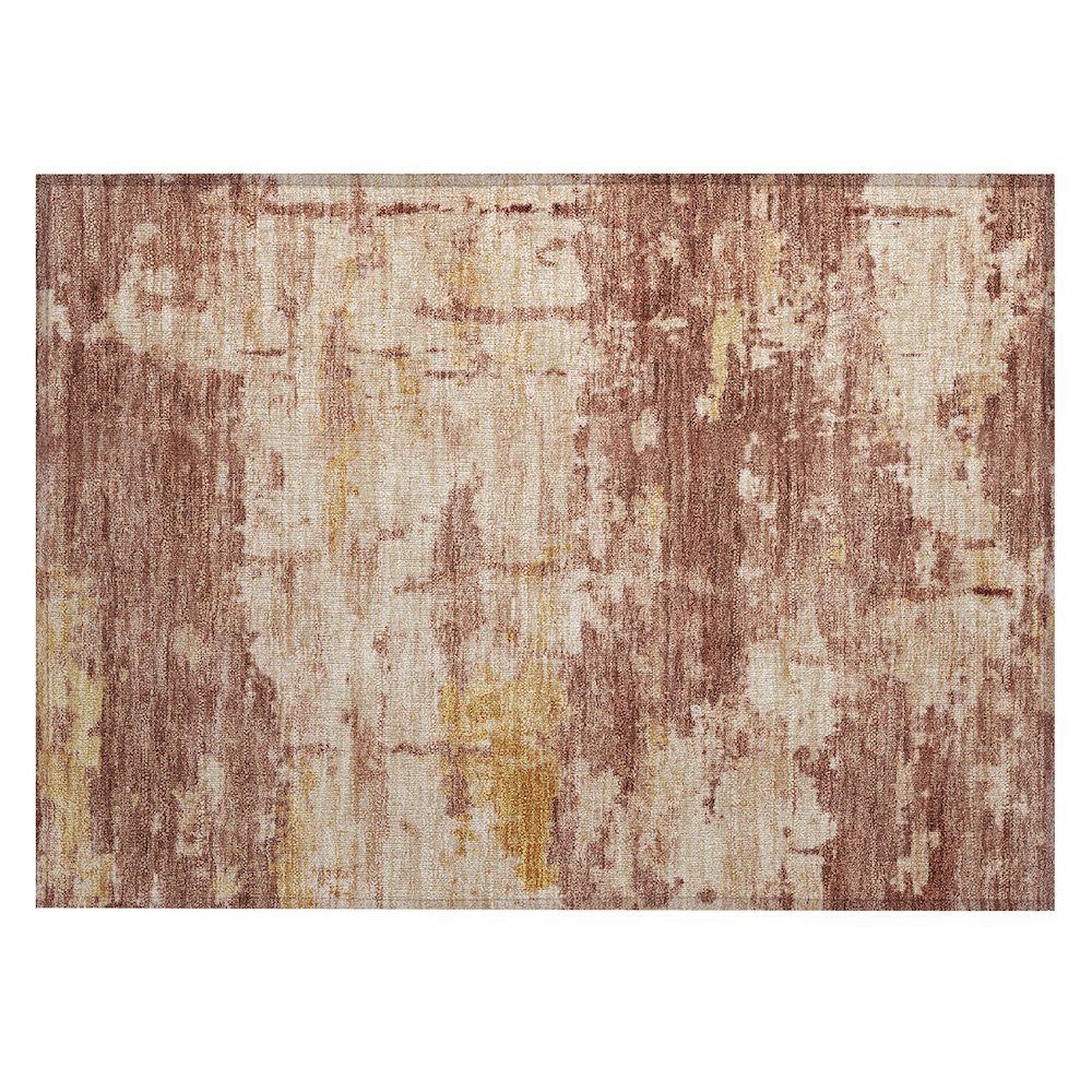 Machine Washable Indoor/Outdoor Chantille ACN2362 Orange 1'8" x 2'6" Rug. Picture 1