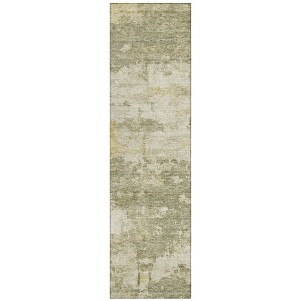 Machine Washable Indoor/Outdoor Chantille ACN2362 Green 2'3" x 7'6" Runner Rug. Picture 1