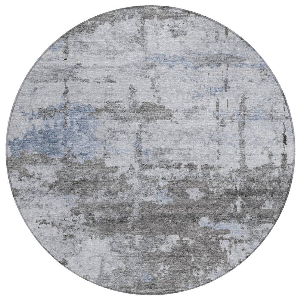 Machine Washable Indoor/Outdoor Chantille ACN2362 Brown 8' x 8' Round Rug. Picture 1