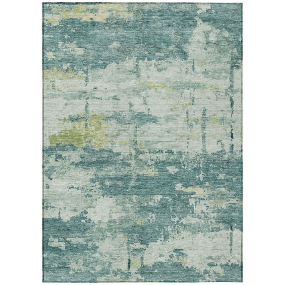 Machine Washable Indoor/Outdoor Chantille ACN2362 Teal 2'6" x 3'10" Rug. Picture 1