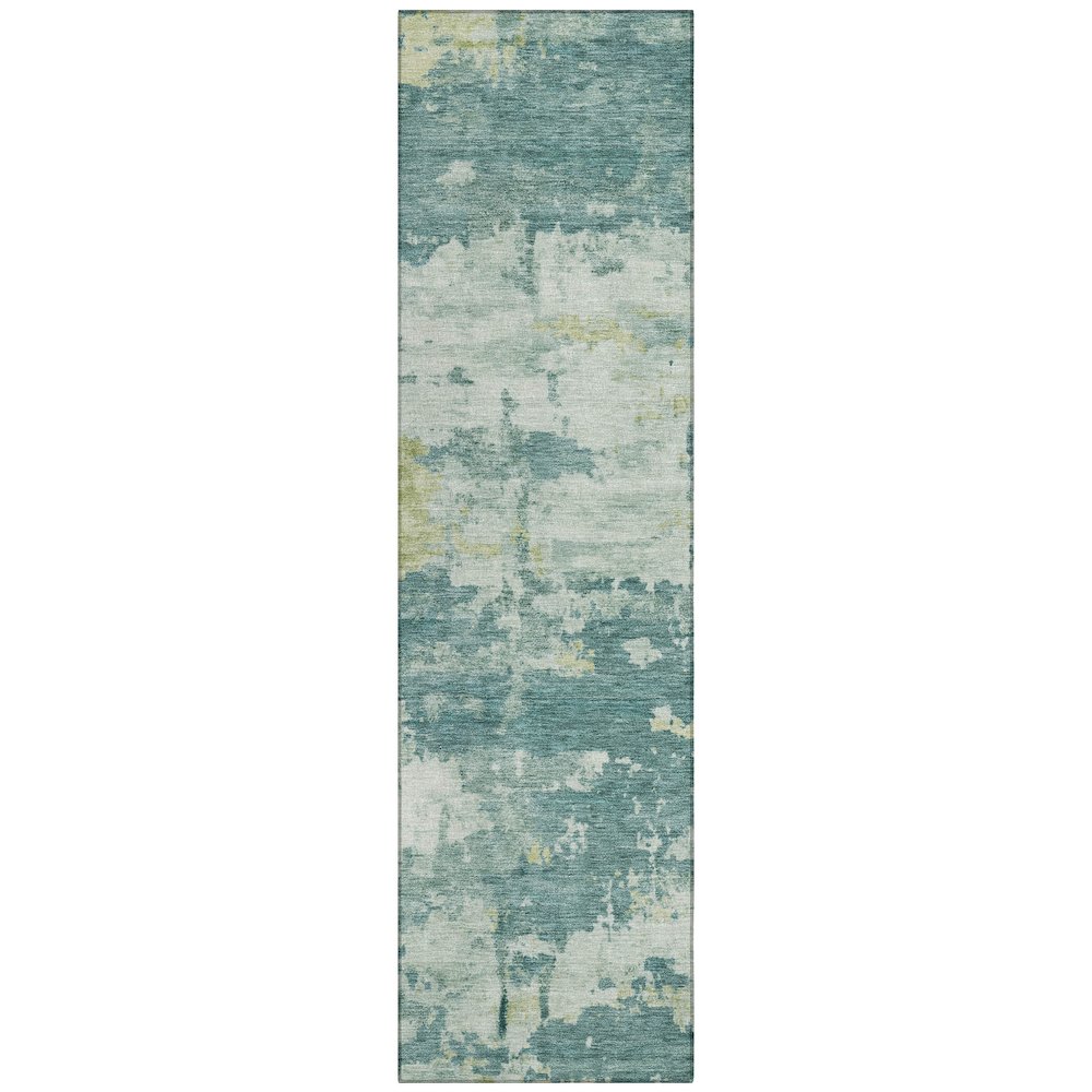 Machine Washable Indoor/Outdoor Chantille ACN2362 Teal 2'3" x 7'6" Runner Rug. Picture 1