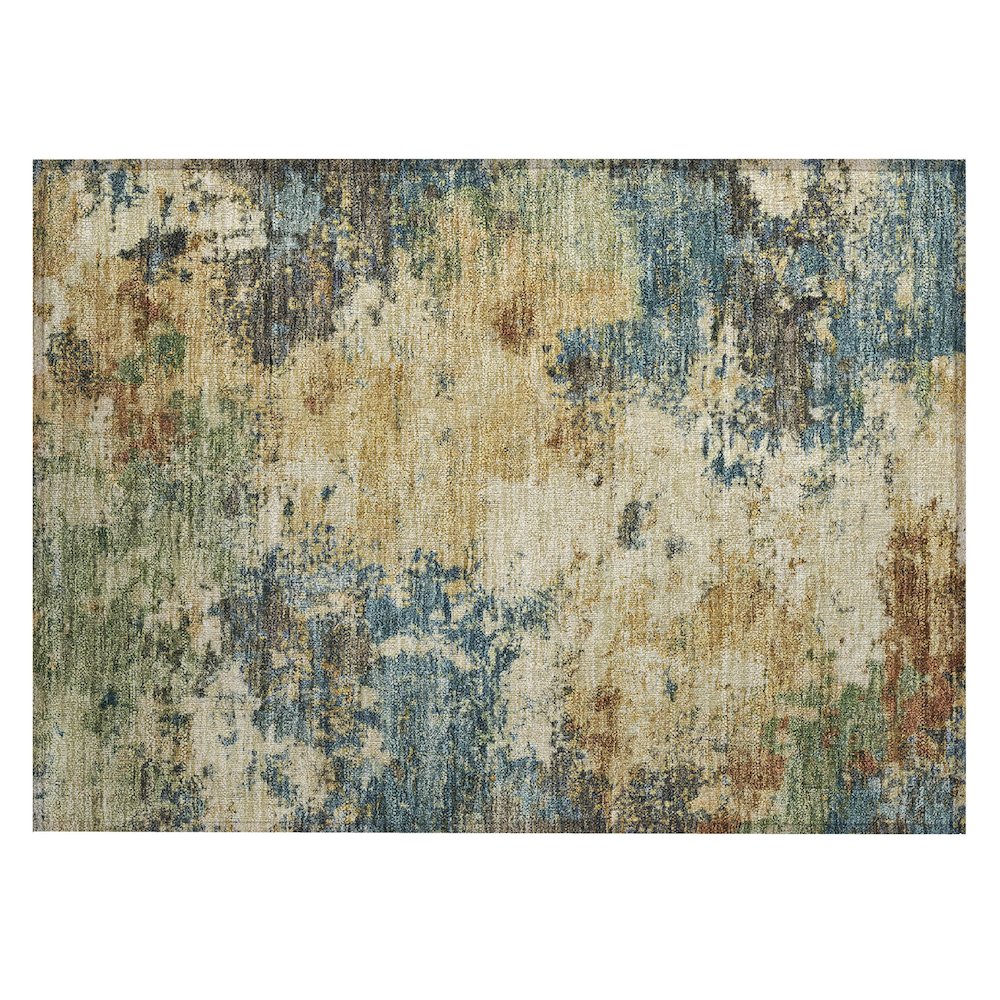 Machine Washable Indoor/Outdoor Chantille ACN2363 Brown 1'8" x 2'6" Rug. Picture 1