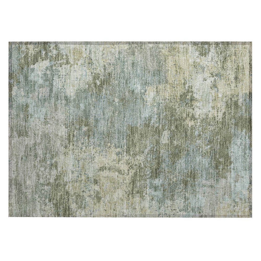 Machine Washable Indoor/Outdoor Chantille ACN2364 Green 1'8" x 2'6" Rug. Picture 1