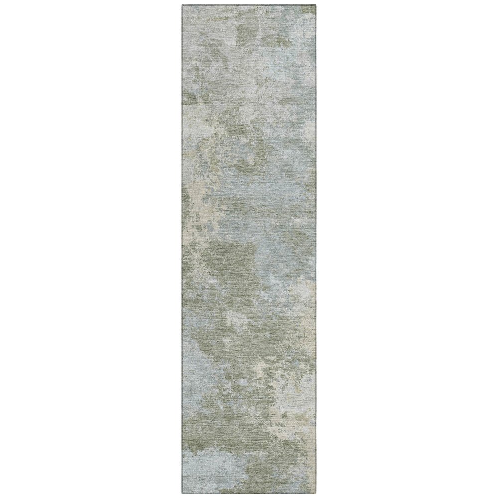 Machine Washable Indoor/Outdoor Chantille ACN2364 Green 2'3" x 7'6" Runner Rug. Picture 1