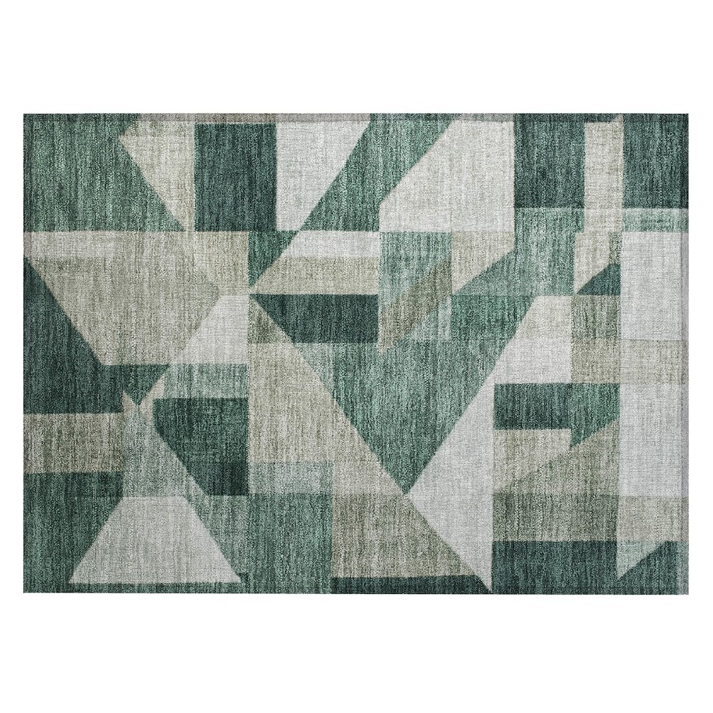 Machine Washable Indoor/Outdoor Chantille ACN2365 Green 1'8" x 2'6" Rug. Picture 1